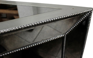 Nicolette Mirrored Silver Dining Table, 72"