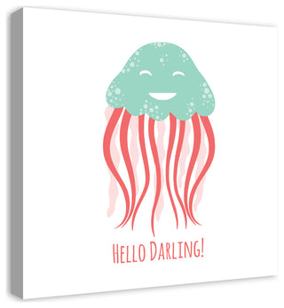 Hello Darling Jellyfish 24x24 Canvas Wall Art
