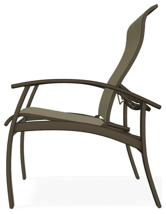 Belle Isle Sling Adjustable Outdoor Dining Chair, Elevation Stone/Beachwood
