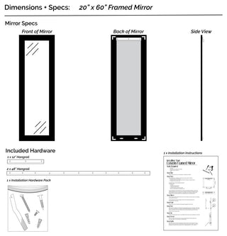 Pendleton Framed Wall Mirror, Champagne Gold, 20"x60"