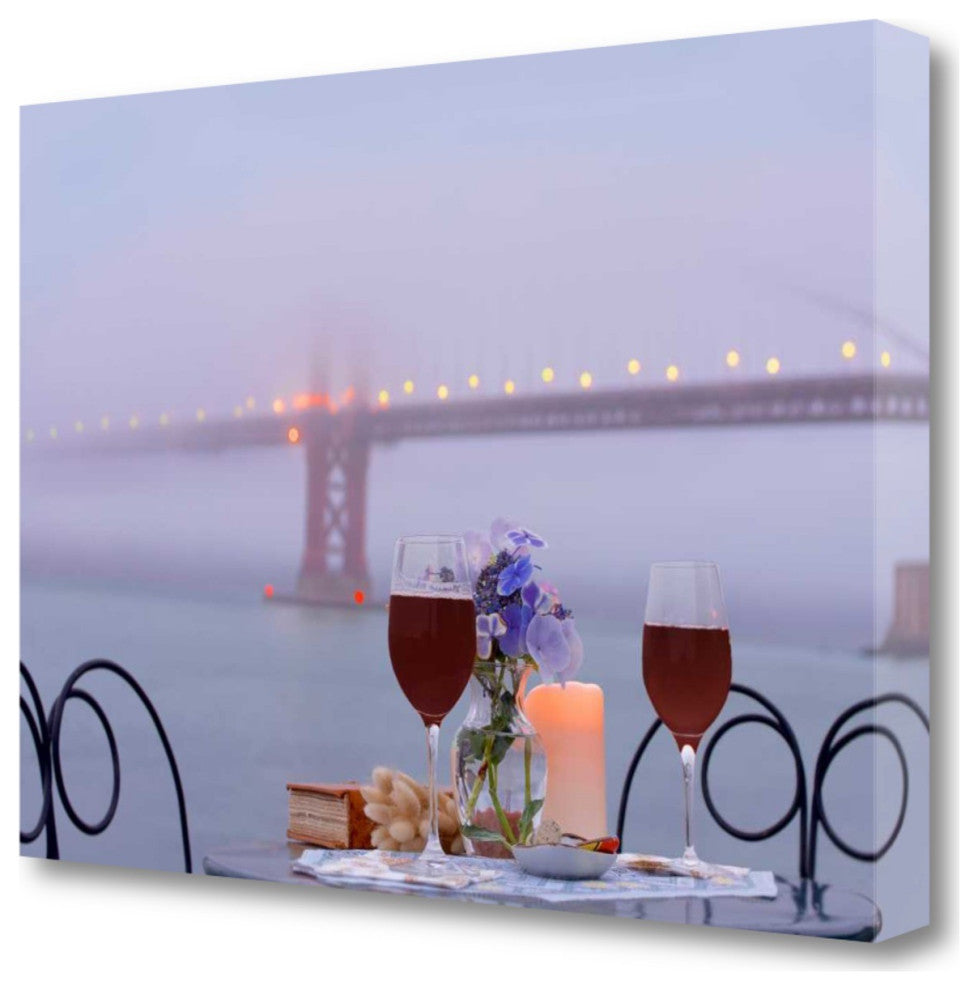 Up Close Wine Time Golden Gate Bridge 1 Giclee Wrap Canvas Wall Art