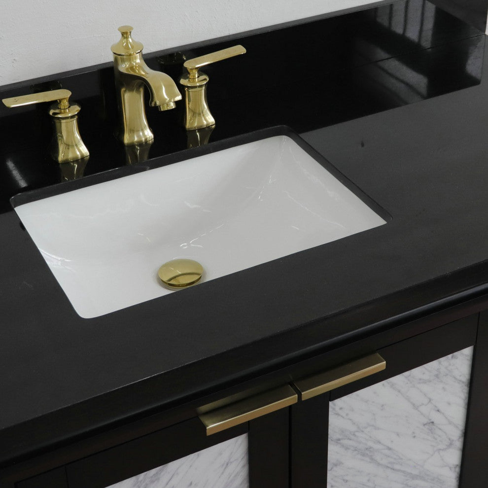 43" Single Vanity, Black Finish With Black Galaxy