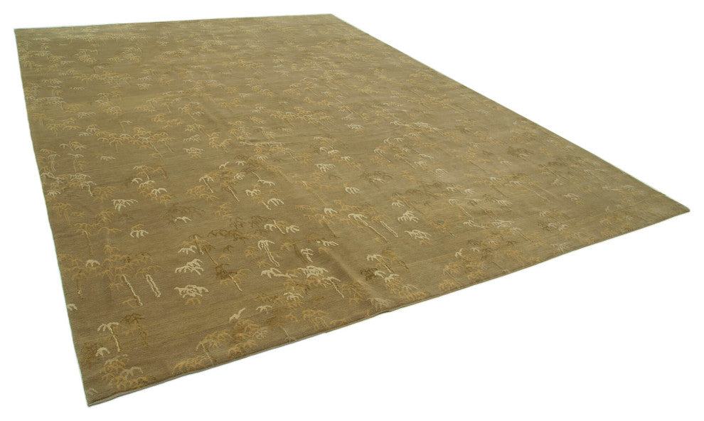 Rug N Carpet - Handwoven Oriental 9' 9" x 13' 4" Pastel Oushak Area Rug