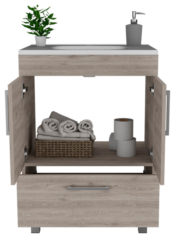 Otello Single Bathroom Vanity, Light Gray