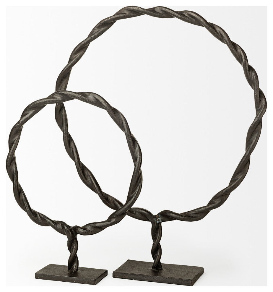 Rizwan, Small, Black Aluminum Braided Circular Object