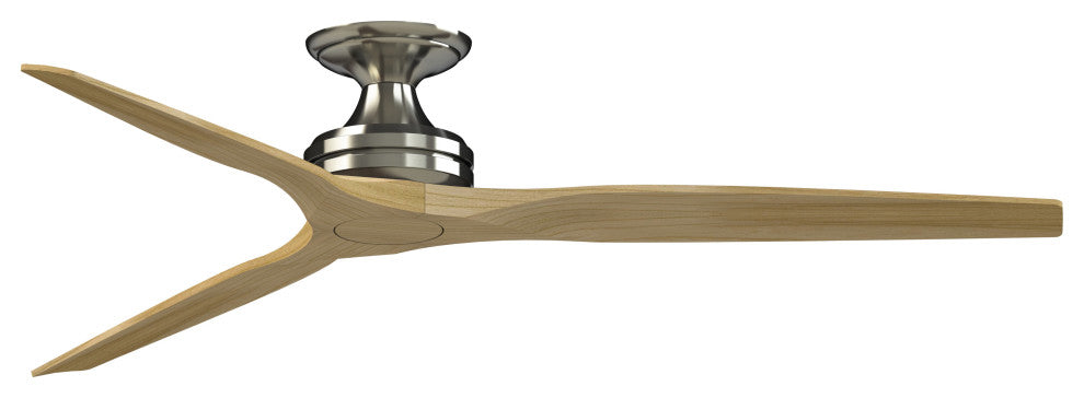 Fanimation Spitfire 64" Fan, Brushed Nickel Motor, Natural Blades