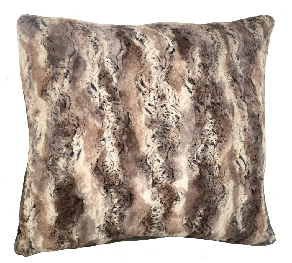 Elegant Brandy Fox Light Brown Gold White Handmade Luxury Pillow, Light Brown Gold White, Double Sided 24" X 24"