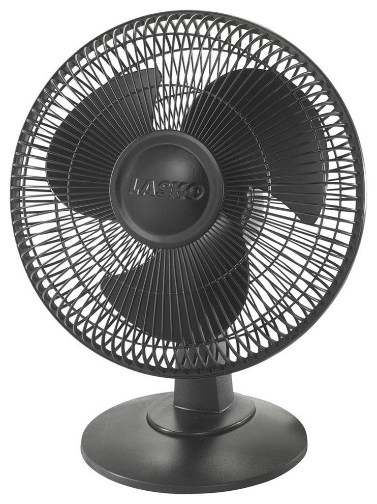 Lasko Table Fan, 12", Black