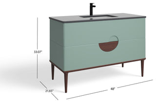 Rhonda Bath Vanity, Aloe Green, 48", Single Sink, Freestanding