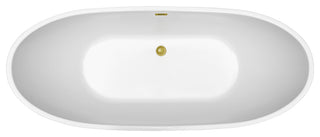 62" Streamline NPT9580GLD Soaking Freestanding Tub With Internal Drain