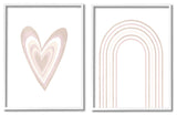 Kid's Heart Rainbow Stripped Patterns Soft Neutral Pink,16 x 20
