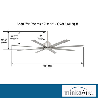 Minka Aire Xtreme H2O 65" Ceiling Fan, Brushed Nickel Wet