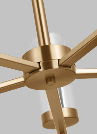 Zire Five Light Chandelier, Satin Brass