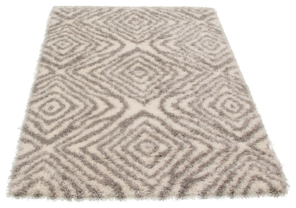 eCarpetGallery Shag Area Rug, Ivory, 6'7" x 9'6"