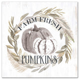 Fresh Pumpkins Wreath  16x16 Canvas Wall Art