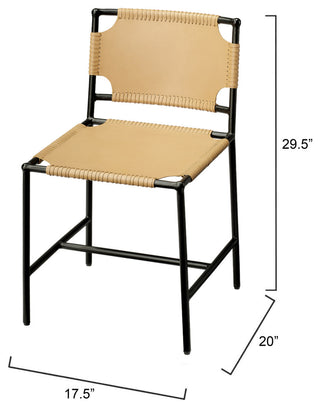 Asher Leather Dining Chair, Cashew