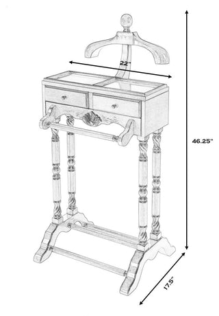 Petrov Clothing Valet Stand, Antique Cherry
