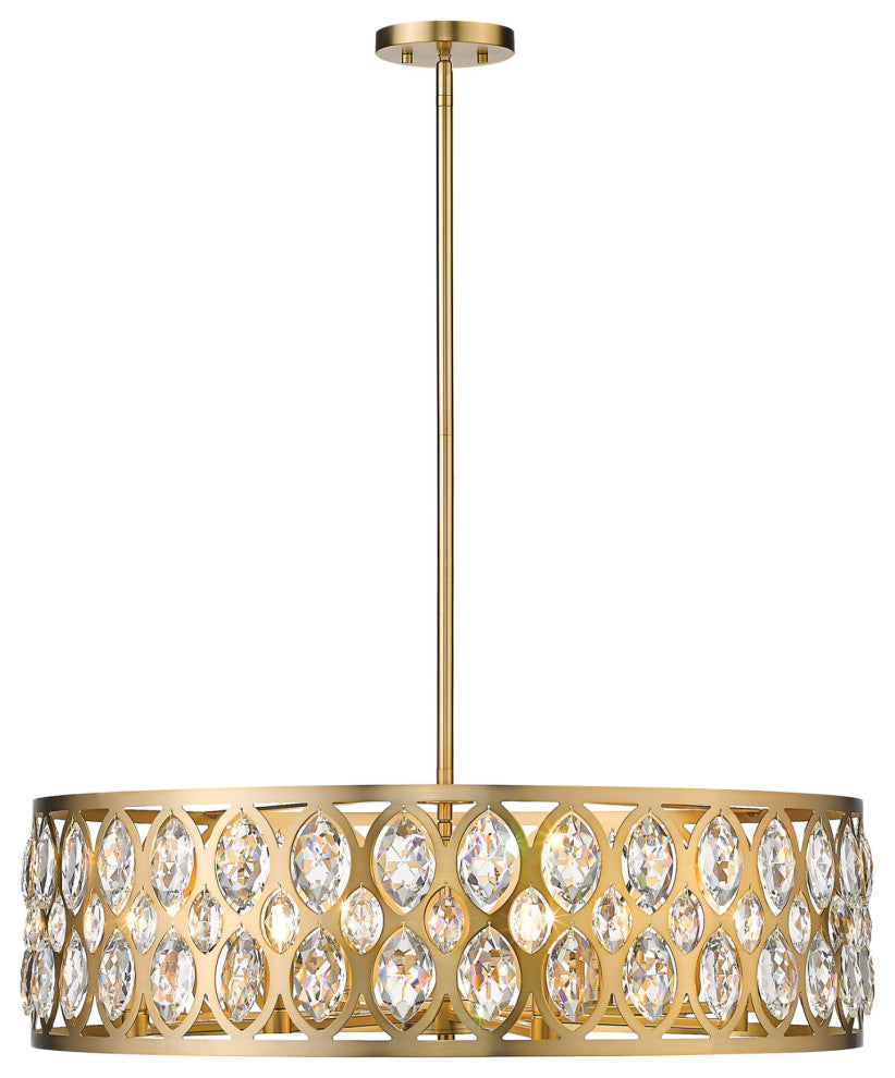 Z-Lite 6010-30 Dealey 8 Light 30"W Crystal Drum Chandelier - Chrome