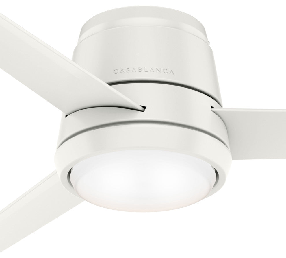 Casablanca 54" Commodus Fresh White Ceiling Fan, LED Light Kit and Wall Control