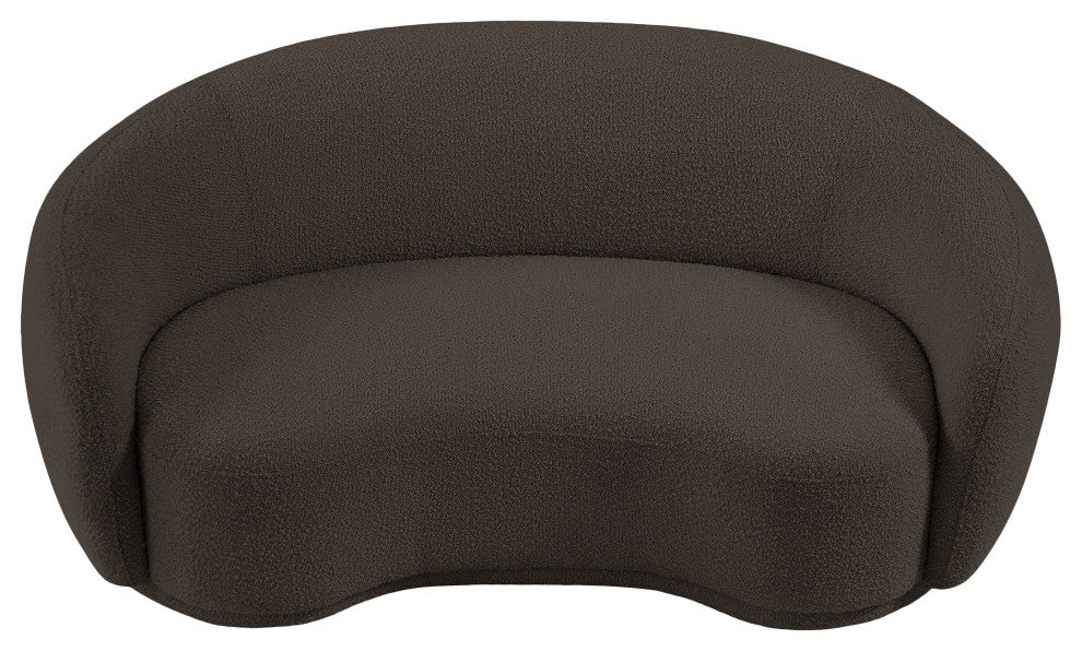 Hyde Boucle Fabric Upholstered, Brown, Loveseat