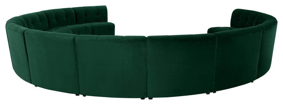Limitless Velvet Upholstered 12-Piece Modular Sectional, Green