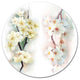 White Flower Bouquet Illustration, Floral Disc Metal Wall Art, 38"