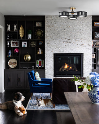 Kendal 6-Light Vibrant Gold/Black Forged Ceiling Mount