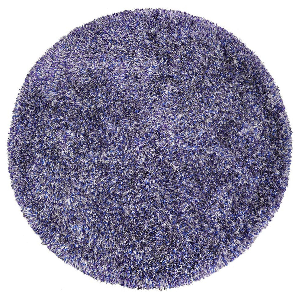 HAND TUFTED SHAG POLYESTER ECO-FRIENDLY AREA RUGS, Blue&White Color, Solid