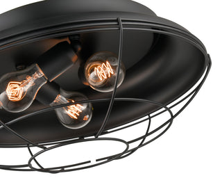 3 Light 17.25 in. Matte Black Flushmount