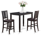 3-Piece Counter Height Dining Set, High Table and 2 Stools