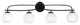 Cavella 4 Light Bath Bar, Matte Black Finish, 5.75" White Marble Glass