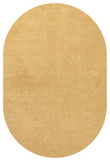 Haze Solid Low-Pile Mustard 6 ft. x 9 ft. Oval Area Rug