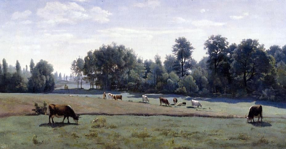 Jean-Baptiste-Camille Corot Marcoussis, Cows Grazing Wall Decal