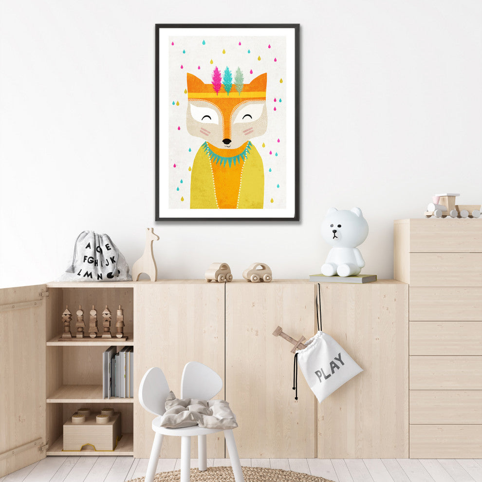 Kids Framed Art Print, The Rainmaker by Treechild, 24"x36", Framed