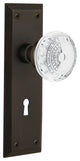 New York Plate Single Dummy, Keyhole Crystal Meadows Knob, Oil-Rubbed Bronze