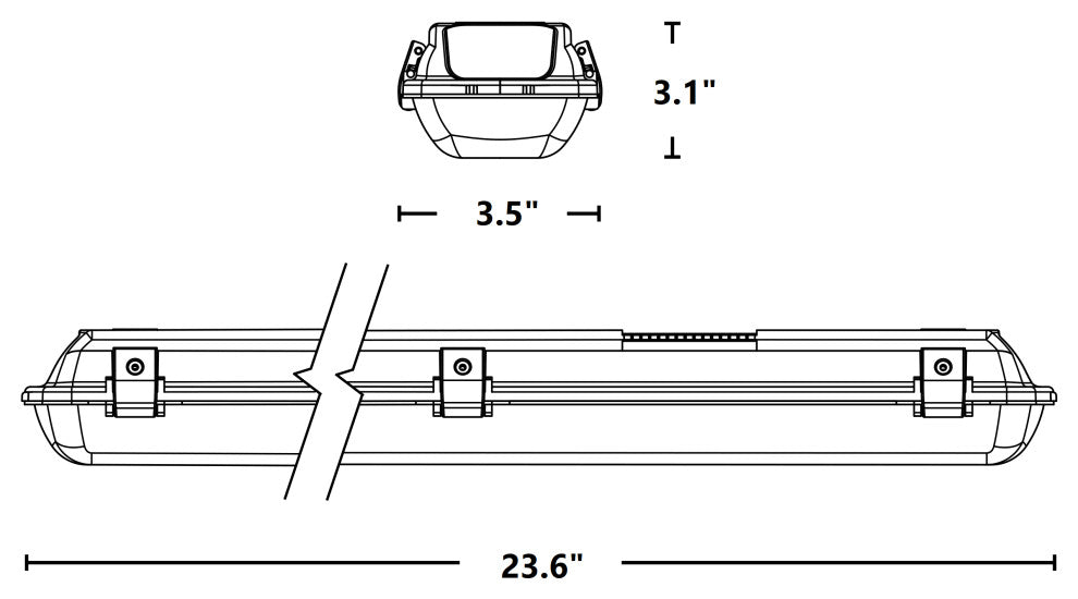 VT3(v2) Series 2ft LED Vaportite, 5000K