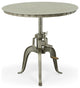 Mundra Adjustable Crank Table, Antique Nickel