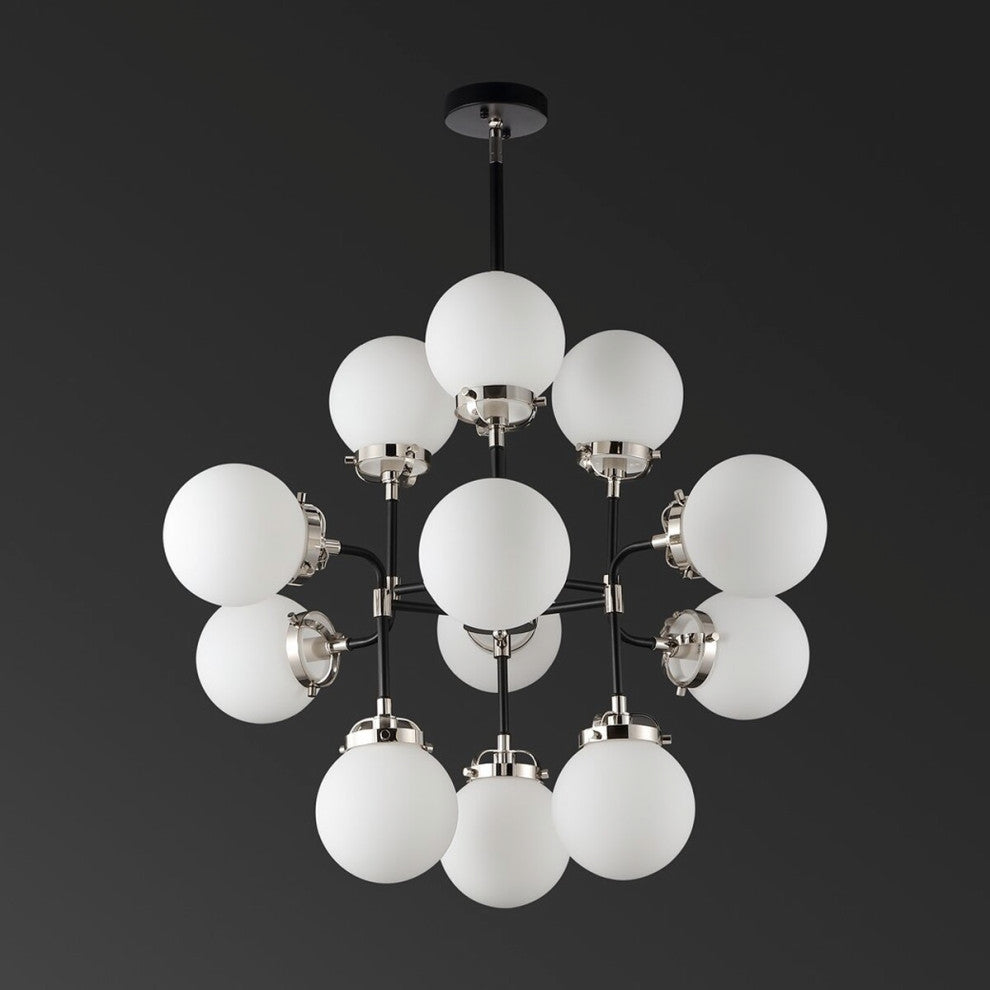 Safavieh Couture Cullen White Glass Chandelier Black