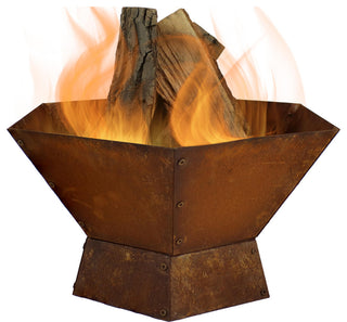 Sunnydaze 23" Fire Pit Steel With Oxidized Rustic Finish and Hexagon Shape