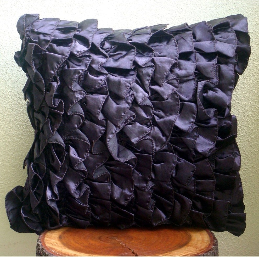 Velvet Violet Throw Pillows Cover, 22"x22" Satin Pillows Cover, Vintage Violet
