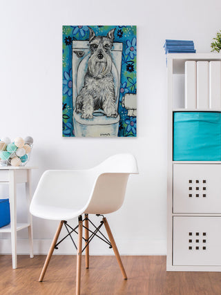 "Schnauzer" Painting Print on Wrapped Canvas, 20"x30"