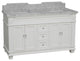 Elizabeth 60" Bathroom Vanity, Base: White, Top: Carrara Marble, Double Vanity