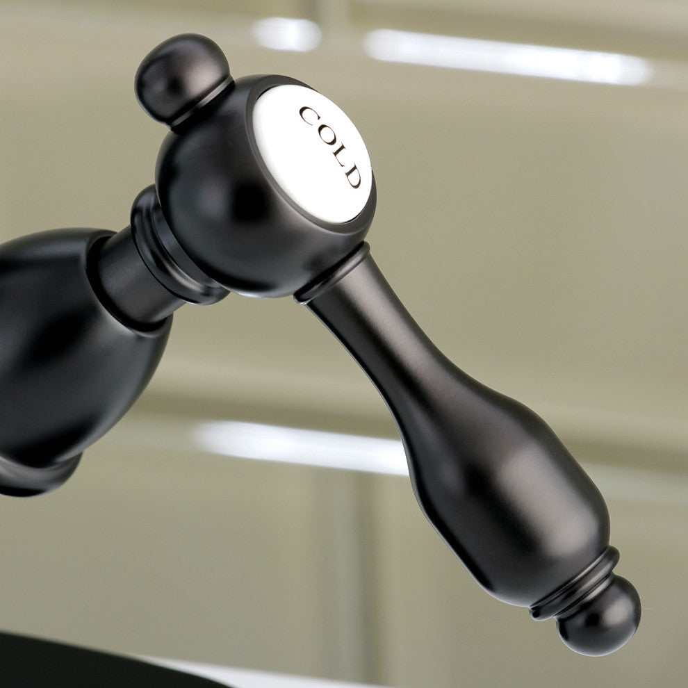Kingston Brass Two-Handle Bathroom Faucet With Brass Pop-Up, Oil Rubbed Bronze