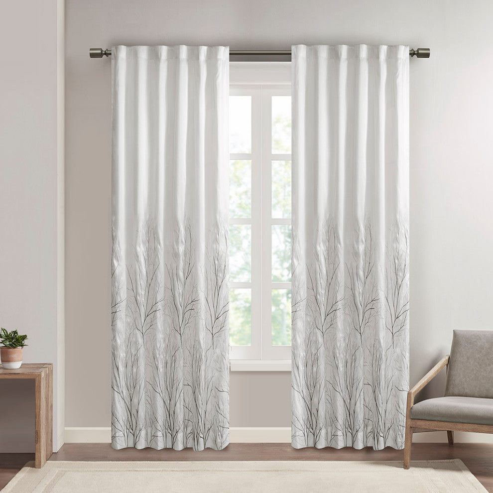 Madison Park Andora Embroidered Faux Silk Window Panel