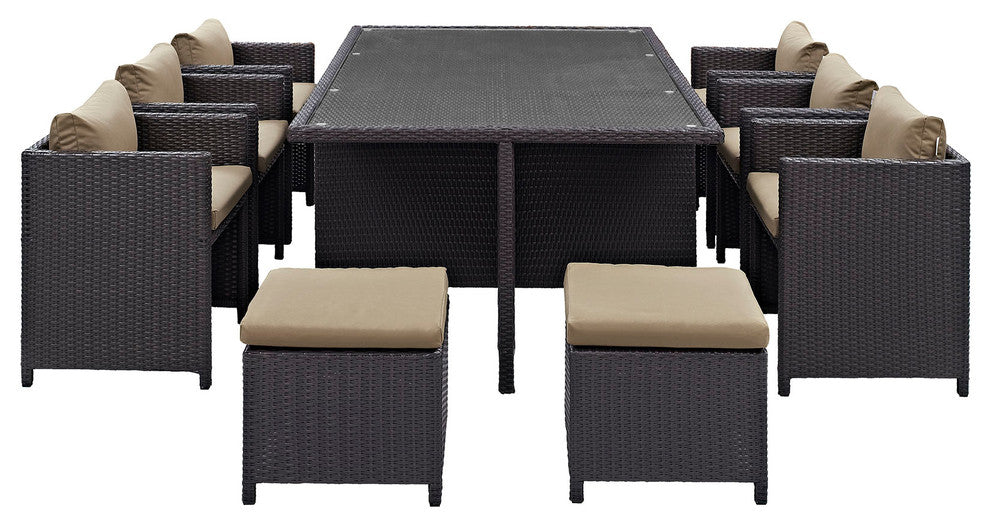 Espresso Mocha Reversal 11-Piece Outdoor Patio Dining Set
