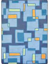 Kid Essentials Rug, Outside the Box, Cool Blue, 3'10"x5'4"