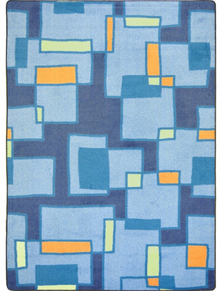 Kid Essentials Rug, Outside the Box, Cool Blue, 3'10"x5'4"