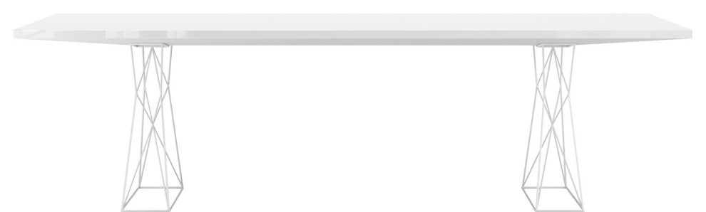 Curzon 102" Dining Table, Glossy White