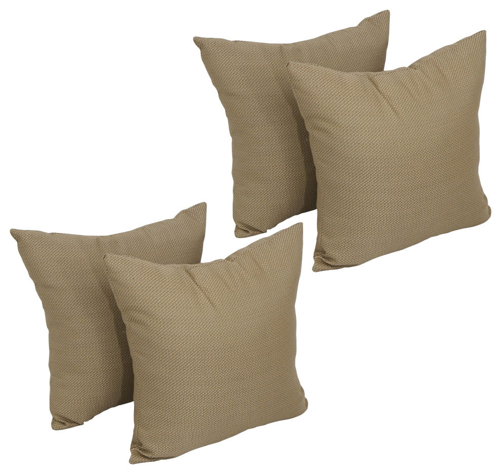 17" Square Premium Polyester Outdoor Throw Pillows, Set of 4, Pinehurst Cafe