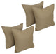 17" Square Premium Polyester Outdoor Throw Pillows, Set of 4, Pinehurst Cafe